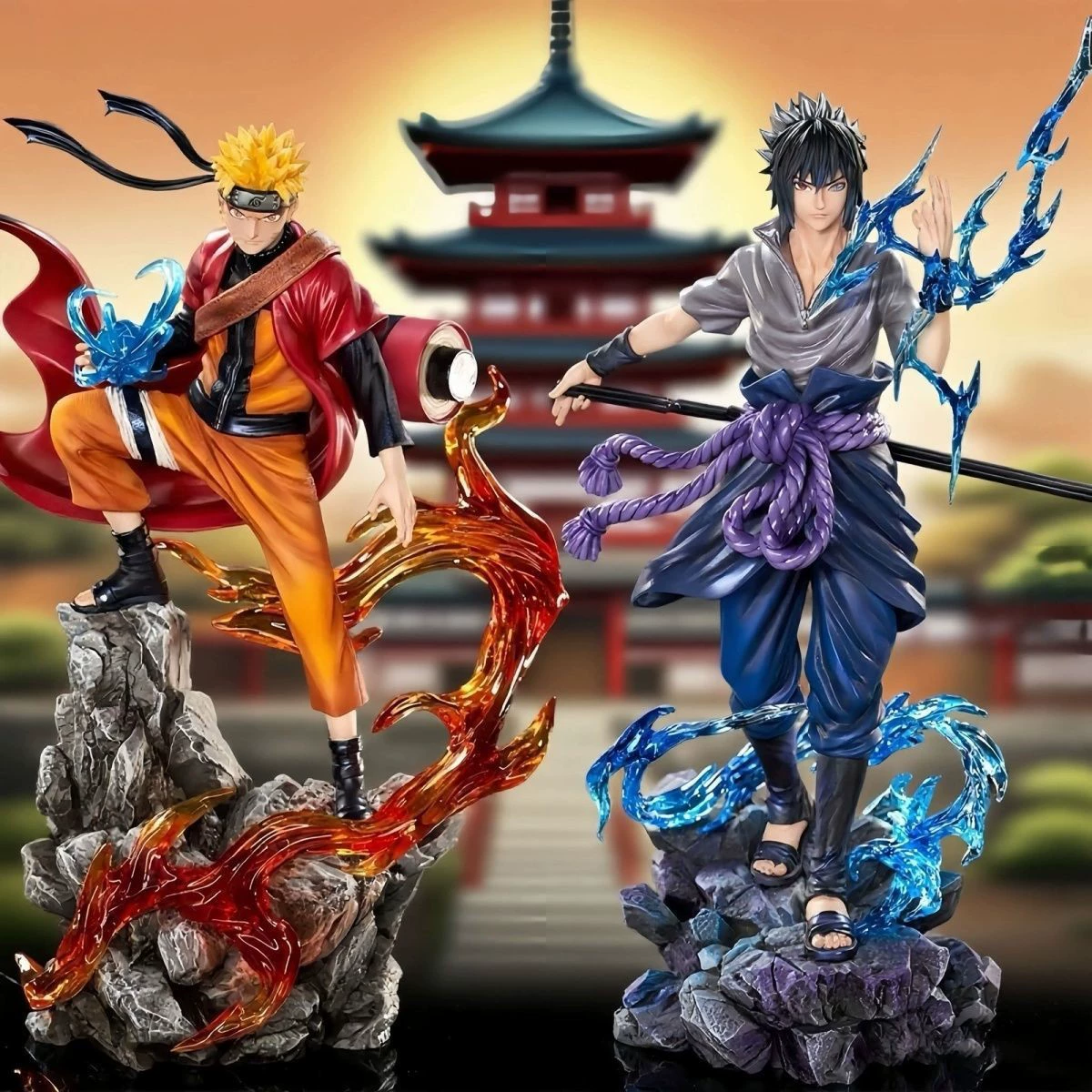 Фигура Наруто Ten Years Hundred Ninja Узумаки Наруто Райки Саскe боевой стойке анимационная периферия GK Фигура Модель