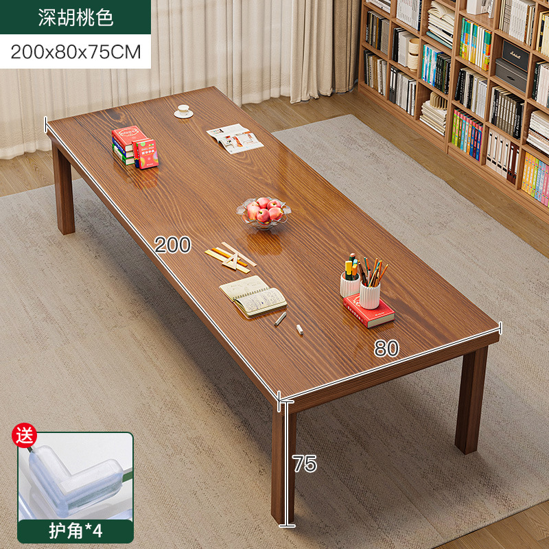 Mesa de trabajo sala de estar grande escritorio largo pierna de madera maciza escritorio de la computadora en casa Escritorio de estudio sala de estar Mesa Grande image 11