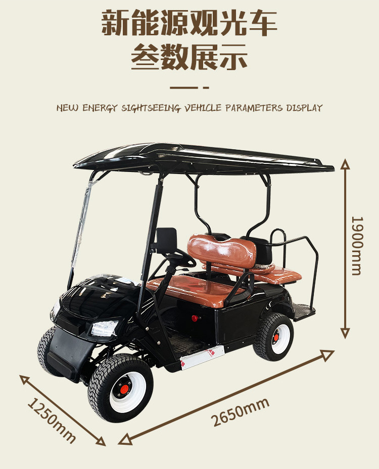 Foreign trade export electric golf cart tourist scenic spot homestay hotel tour self-driving reception ferry sightseeing bus