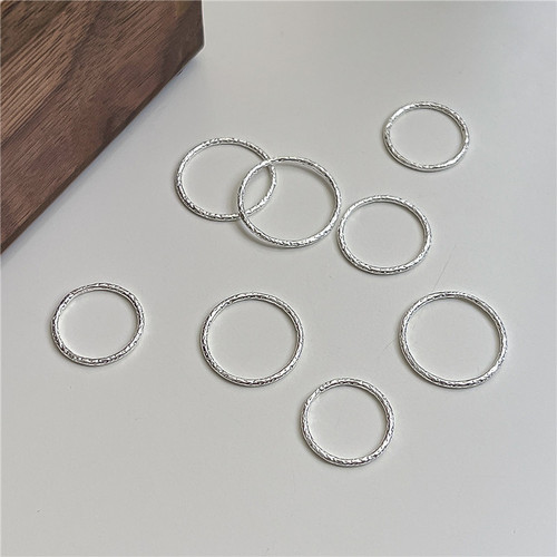 925 sterling silver Korean style INS style niche design tin foil texture ring Korean style stacked knuckle ring