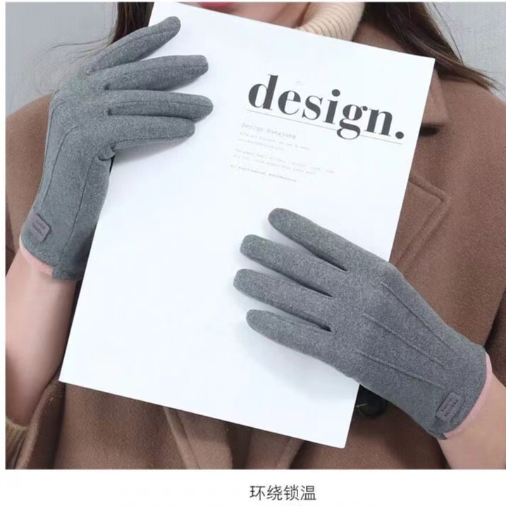 手套秋冬季户外保暖加绒防寒骑行德绒手套手指可触屏防滑现货批发|undefined