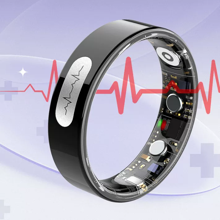 Smart ring, sports thermometer, tracks heartbeat, monitors oxygen level