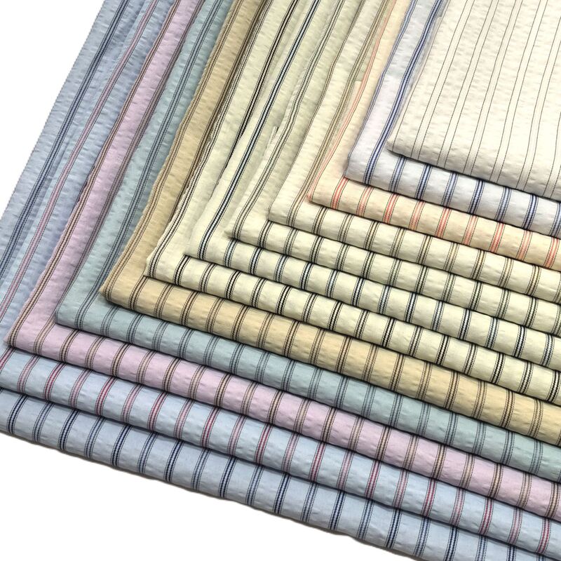 Jacquard Bubble Stripe Vertical Stripe Women's Spring and Summer Casual Shirt, Camisole Dress, Long-Sleeve Color-Blocked Fabric Patchwork Jacquard Bubble Stripe Vertical Stripe Women's Spring and Summer Casual Shirt, Camisole Dress, Long-Sleeve Color-Blocked Fabric Patchwork