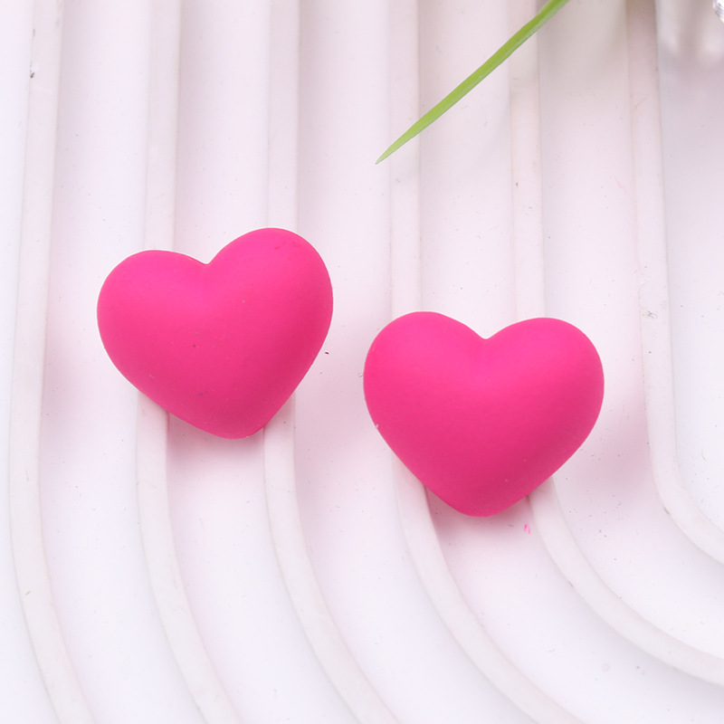 6g Weight 304 Stainless Steel Ear Needle Material Ear Studs Classification 1 Pair Quantity Casual Occasion Acrylic Material Heart Shape Pattern Women's Gender 1 Pair Heart Shape Arylic Ear Studs 4