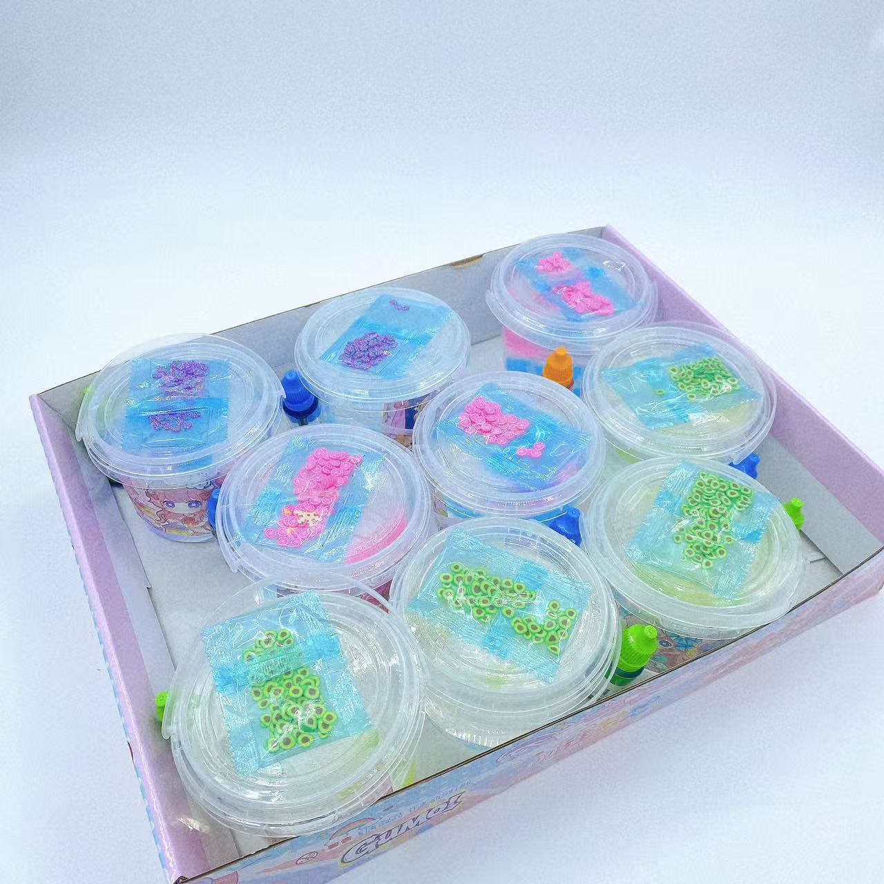 Juguetes creativos para niños hechos a mano DIY pigmento desprimir barro adornamiento pellizco desprimir botella de barro transparente color
