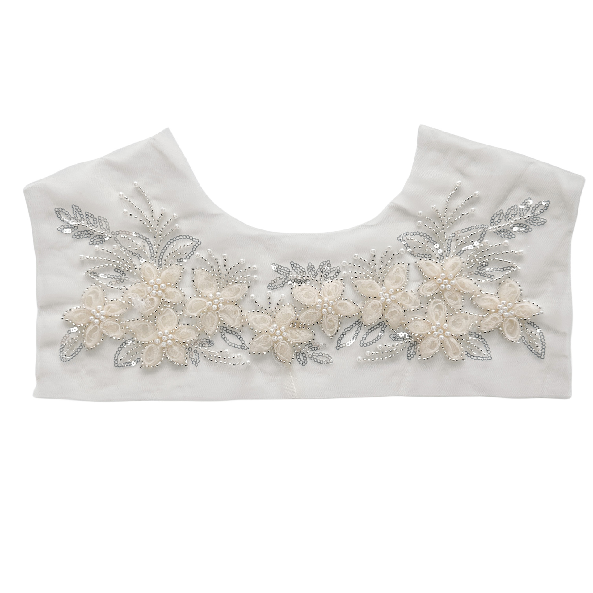 Malla de perlas bordado tridimensional bordado de encaje con cuentas apliques DIY accesorios Ropa Accesorios de boda fábrica en stock