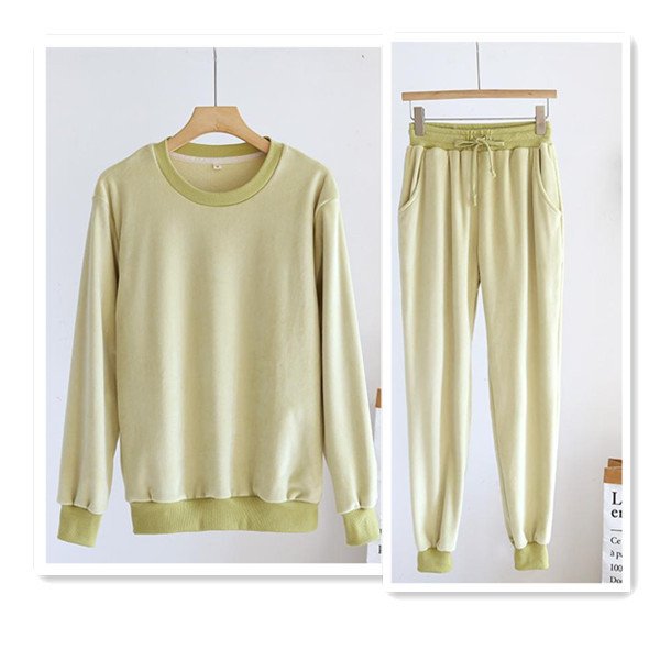 Directo de fábrica pareja Otoño e Invierno Nueva Isla suéter terciopelo caliente desgaste del hogar traje manga larga se puede usar fuera