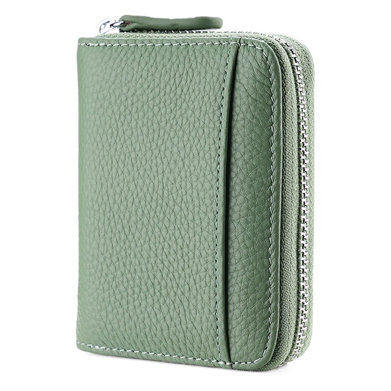 Primera capa de piel de vaca RFID anti-robo titular de la tarjeta bancaria tarjeta de crédito caso tarjeta de visita titular de la tarjeta de órgano titular de la cartera