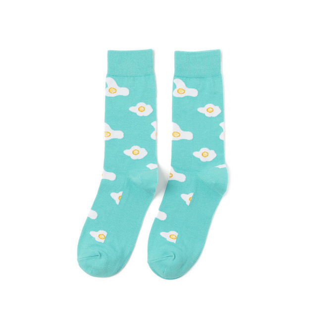 Novelty Happy Funny Man Socks Combed Cotton Creative Long Tube Crazy Astronaut Flower Avocado Bird Fish Bubble St