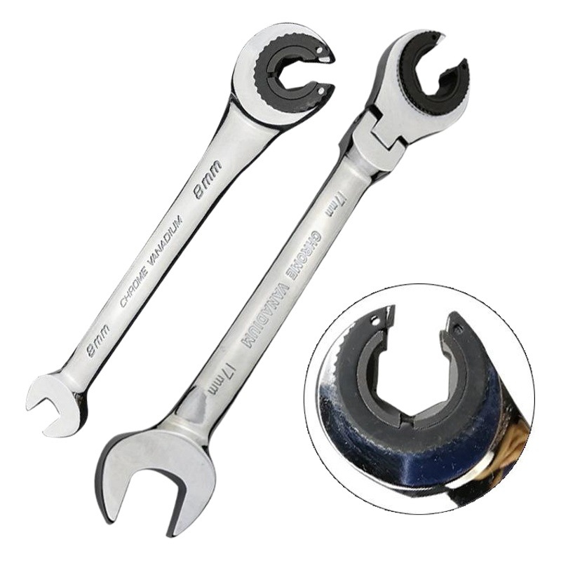 Nueva Llave de trinquete de tubo abierto giratorio llave de ciruela bayoneta universal trinquete rápido llave de doble propósito abierta