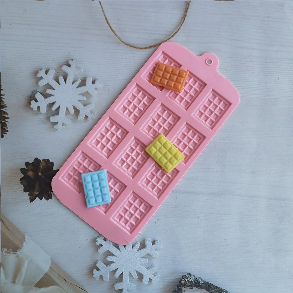 Silicone 12 torta de chocolate waffle chocolate molde de silicona molde de postre utensilios de cocina para hornear harina de arroz