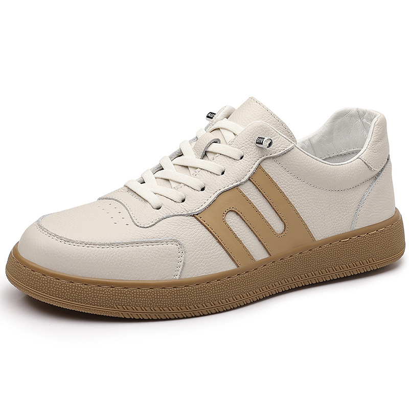 Cabeza de cuero nuevo otoño cuero transpirable zapatos de entrenamiento de moda zapatos casuales zapatos deportivos de hombre zapatos de skate