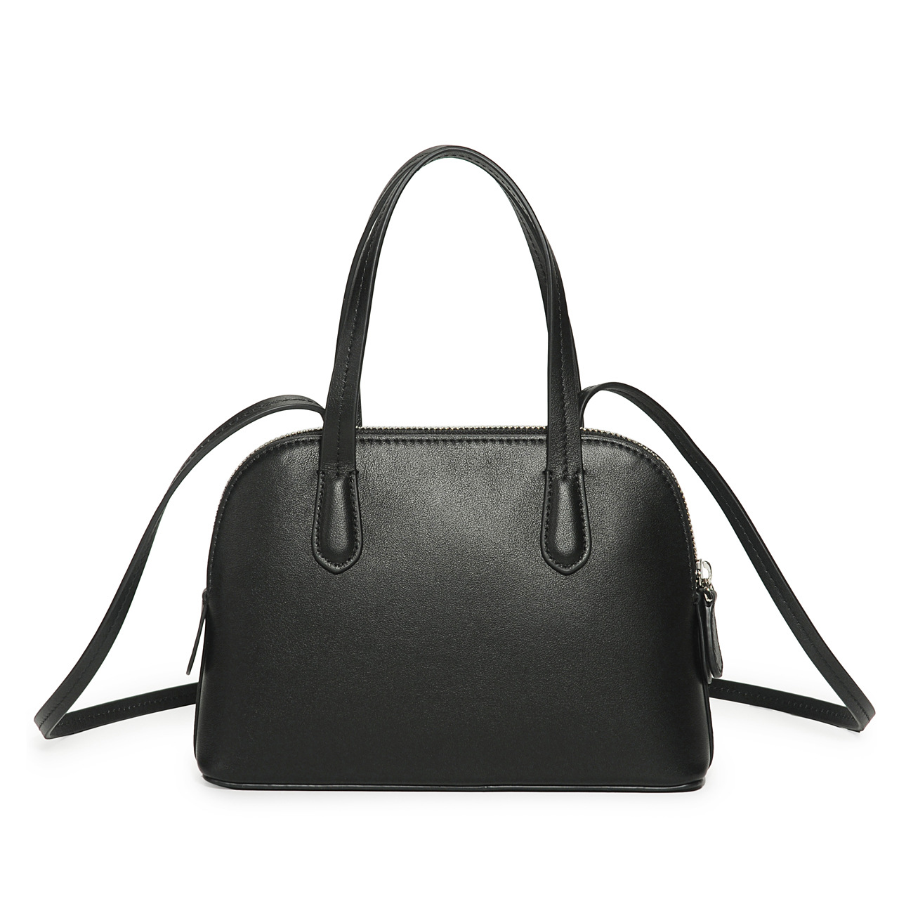 Top Grain Cowhide Mini Bowling Shell Handbag 2025 New Genuine Leather Small Bag For Women Commuter Shoulder Crossbody Bag - Thumbnail 5