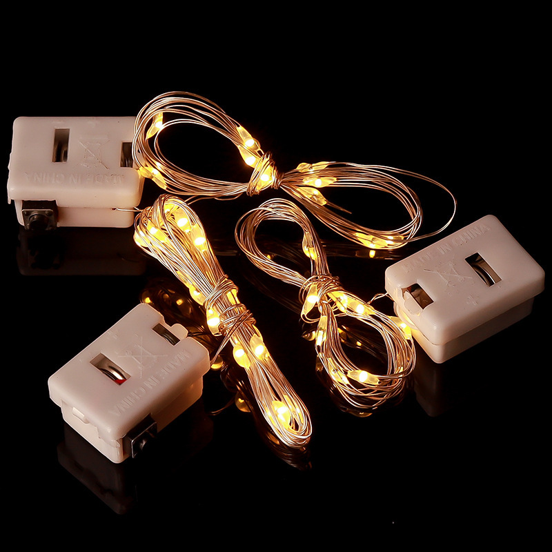 Light string Christmas button lights flower cake color gift box star string lights battery copper lamp led string lights