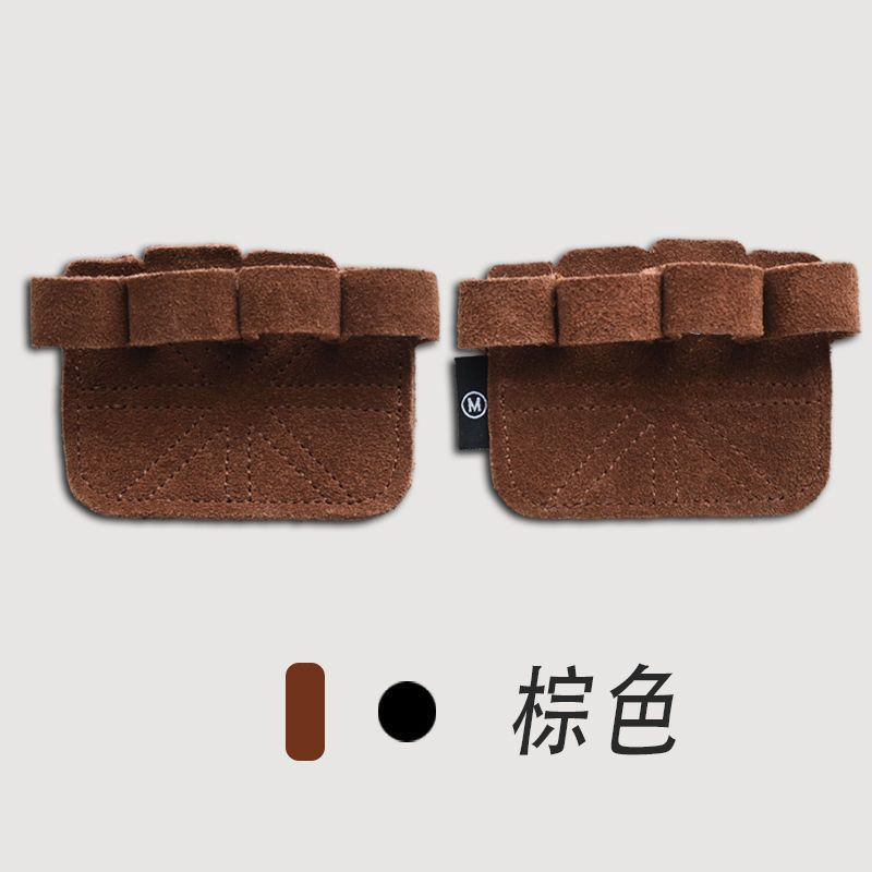 Asistencia de tracción dura con protector de palma de piel de vaca hombre pull-up muñeca barra horizontal pull-back agarre con protector de mano guante de mujer comercio exterior