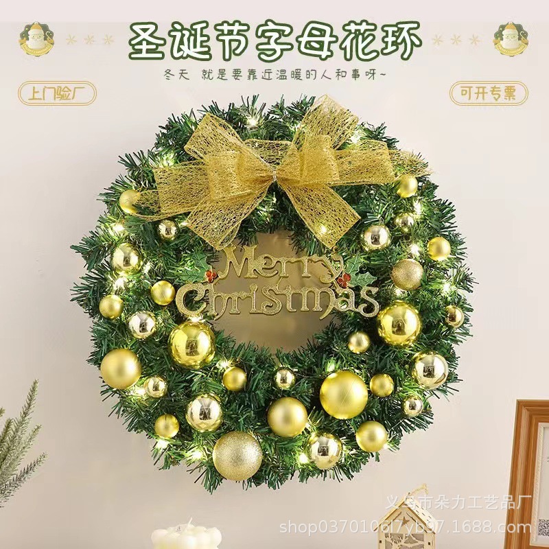Decoración de coronas de Navidad decoración de Navidad estilo europeo y americano doméstico decoración de Navidad decoración de coronas hechas a mano decoración de escenas