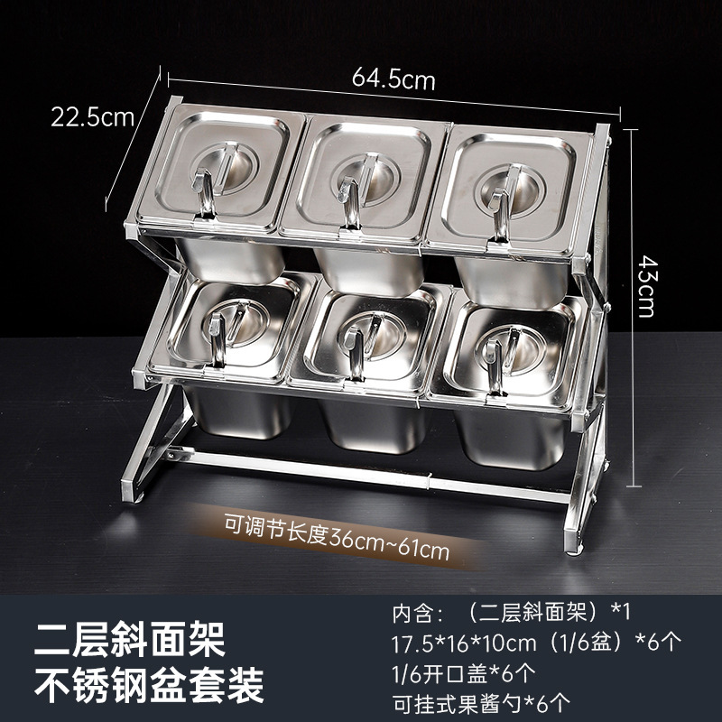 Caja de acero inoxidable multicapa de material pequeño porción de cuenca estante telescópico tienda de té de leche tienda de hot pot comidas cajas de frutas de material pequeño image 9
