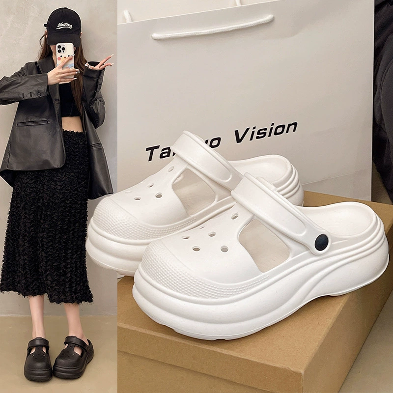 2025 новые туфли с толстой подошной дырочкой для женщин носить на улице Мэри Джейн