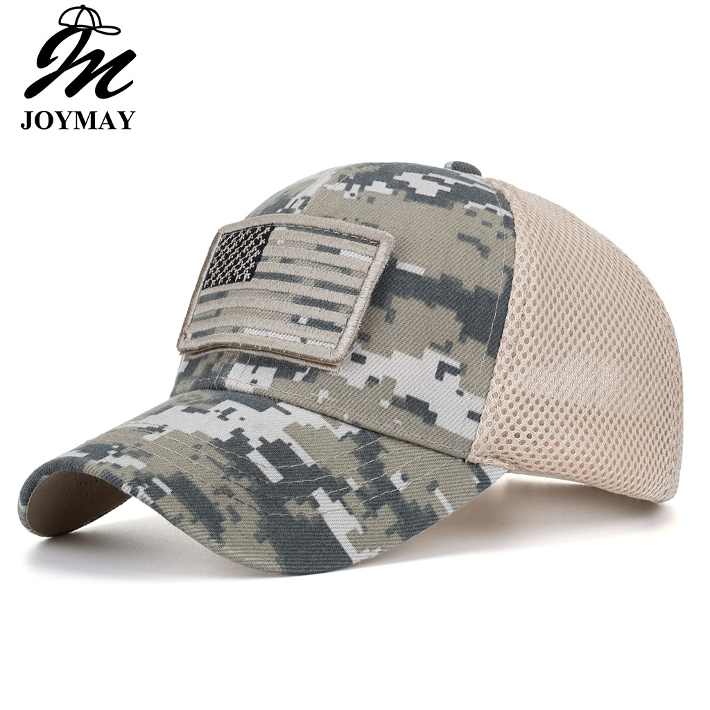 New Hat, American Flag Camouflage Sticker, Embroidered Baseball Cap, Net Cap, Men's Cap, Duck Tongue Cap, Cross-border B688_voghion.com