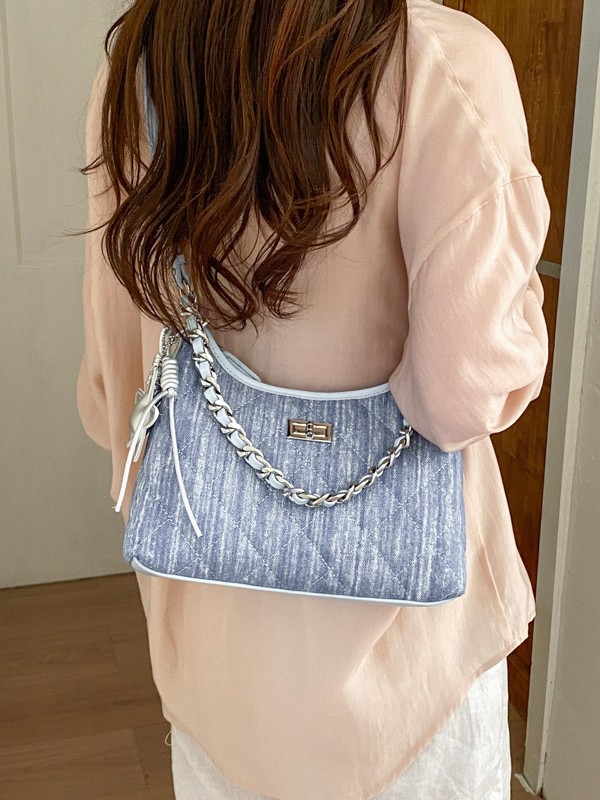 Bolso de cadena de diamante de alta calidad para mujeres 2026 nueva moda pequeña fragancia mochila de hombro de viaje simple bolsa de mano