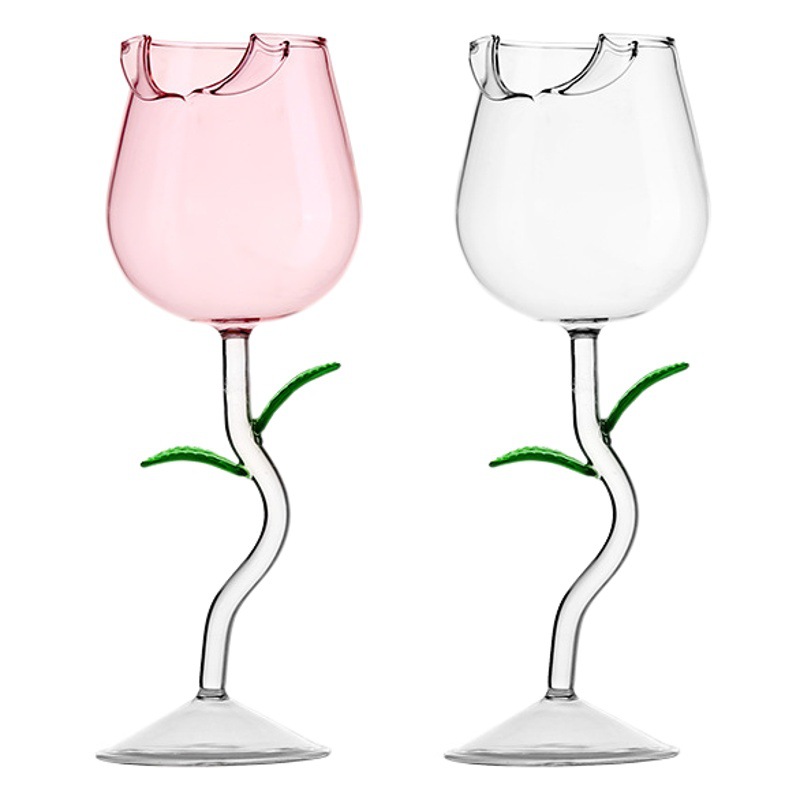 Celebridad en línea ins estilo creativo Rosa copa de vino tinto al por mayor de gama alta Luz de lujo de vidrio copa de vino traje