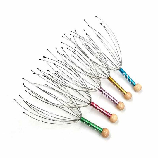 Masajeador de Cabeza de Pulpo de Acero Inoxidable, Venta Directa de Fábrica, Relajación y Salud, Extractor de Energía, Rascador de Cuero Cabelludo