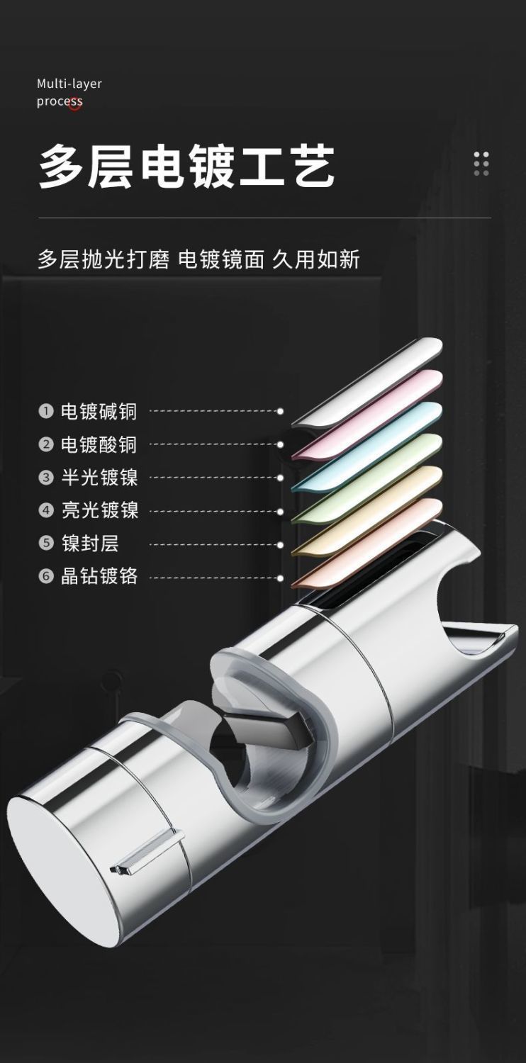 Non-disassembly rod perforated showerhead bracket, adjustable lifting rod, shower head set accessories, fixed base, cross-border undefined