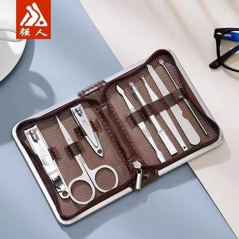 Strongman 7301 nail clippers beauty set trim toenails 8-piece set oblique mouth nail clippers set gift Strongman 7301 nail clippers beauty set trim toenails 8-piece set oblique mouth nail clippers set gift