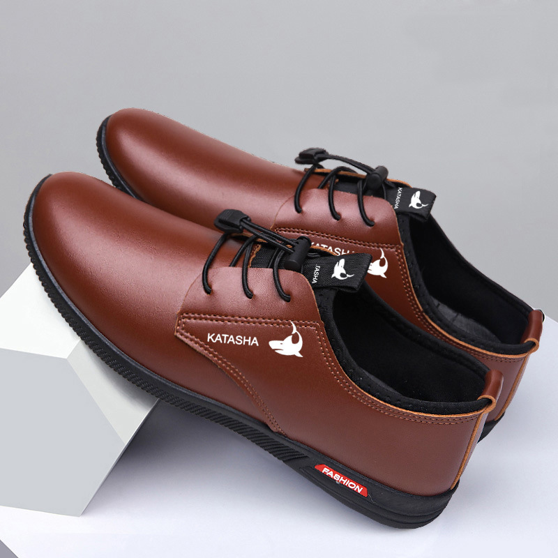 Zapatos de cuero formales de los nuevos hombres de negocios zapatos de suela suave zapatos transpirables con cordones zapatillas ligeras al por mayor transfronteriza image 6