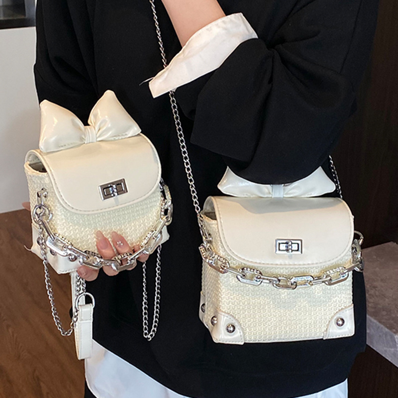 Borsa a tracolla donna con fiocco, elegante borsa a spalla_voghion.com