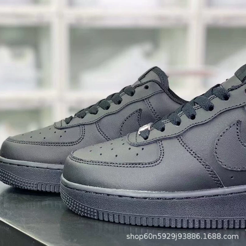 Nike Air Force 1, обувь, черные кроссовки, оптом