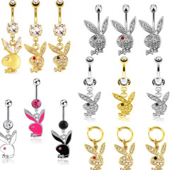 Amazon Bestseller: Cross-Border European & American Designs—Multiple Rabbit Navel Rings, Non-Piercing Navel Clips, and Personalized Accessories