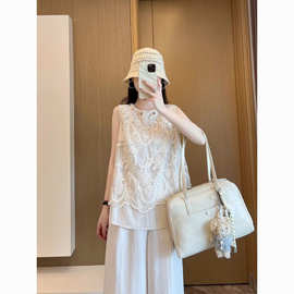 时尚休闲洋气减龄感套装女2025新款无袖背心阔腿裤高级两件套夏季