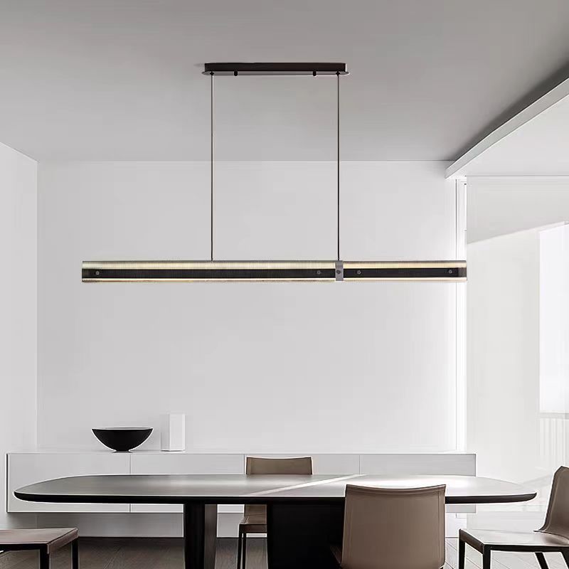 Restaurante de alta gama una lámpara de lujo simple iluminación diseñador de bar negro nuevo estilo de larga barra de lujo alto