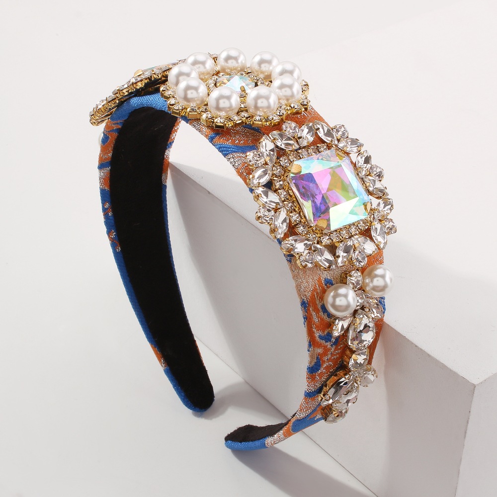 Neues Retro-modeimitat Pearl Diamond Stirnband display picture 8