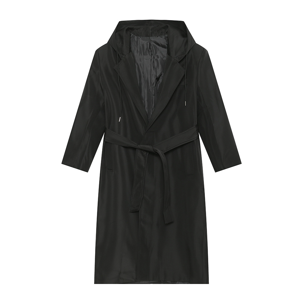 MTLCLOTHES Hombres| Nuevos productos de otoño coreanos temperamento simple sobre la rodilla correa de hombro abrigo casual