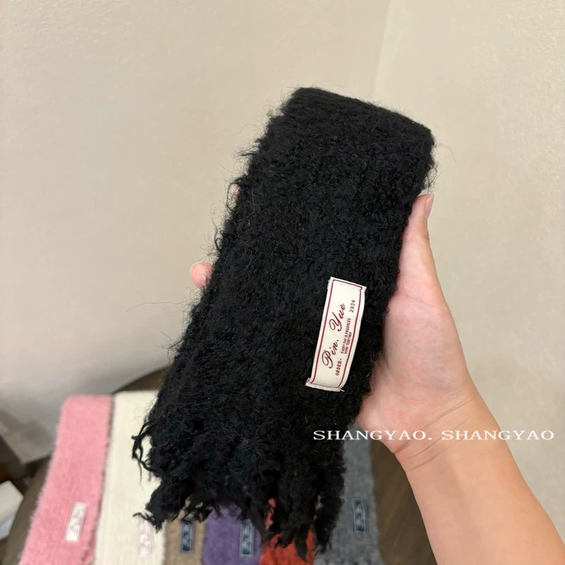Children's knitted universal scarf with tassels, Korean style