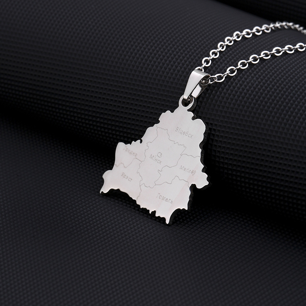 Collar de estilo hueco de oro bielorruso hueco de acero de titanio de moda Collar de pareja con colgante geométrico para hombres y mujeres