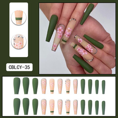 O1 European and American wearable nails removable foreign trade fake nail patch ins ballet nail patch press on nails
