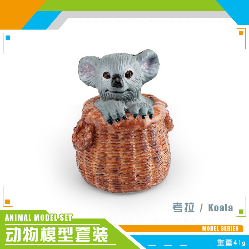 Amazon simulación sólida hojas abraza Australia koala oso modelo de vida silvestre juguetes decorativos estáticos hechos a mano