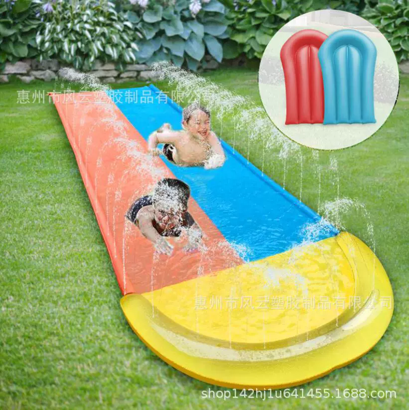 Водные горки игры скольжения цвета двойника скольжения лужайки ПВК водных горок раздувных детей водных горок