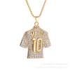 New hip -hop hiphop jewelry titanium steel gold diamond -plated football MESSI Messi No. 10 jersey pendant necklace