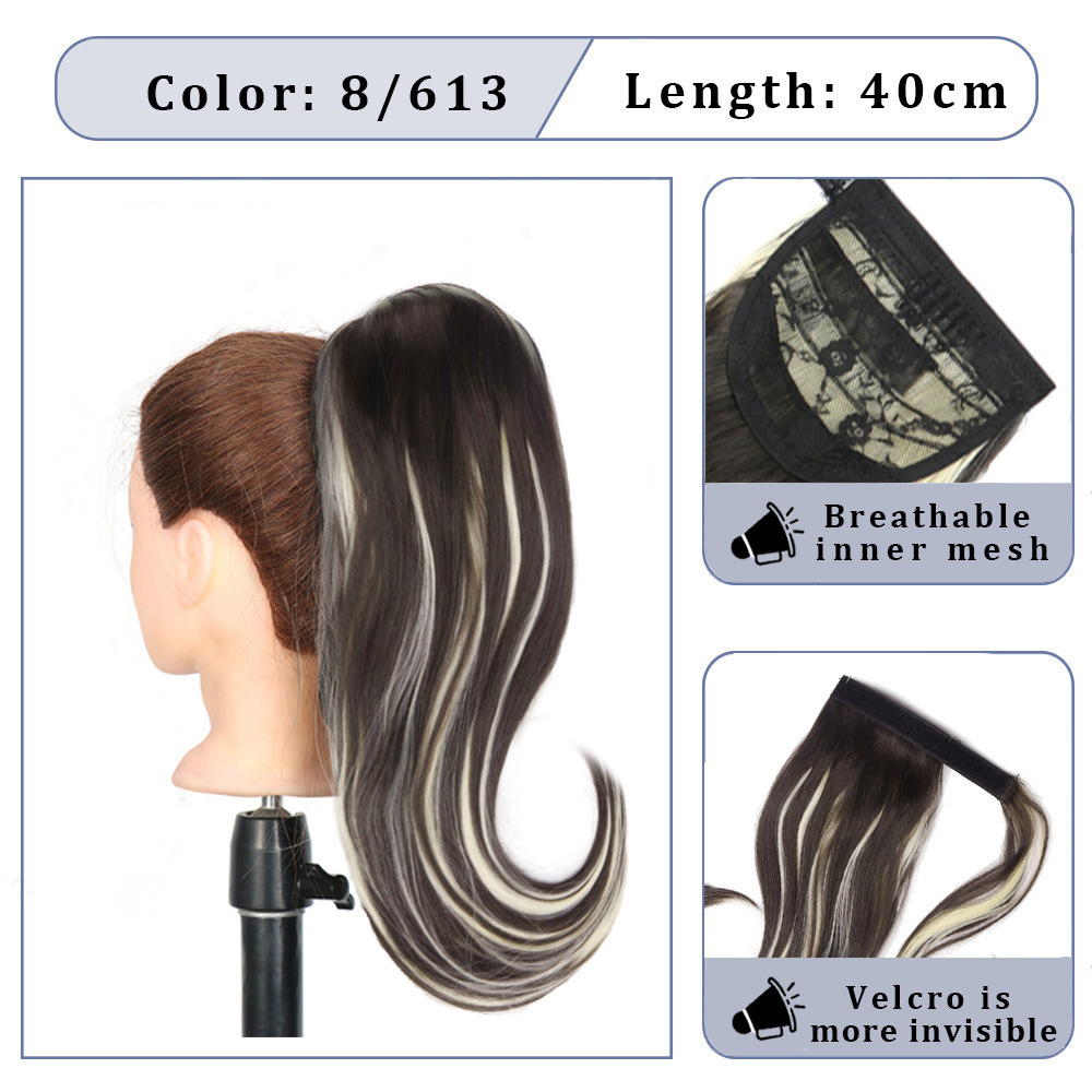 2023 Parrucca di vendita calda per donne con capelli medio-lunghi e velcro leggermente rialzato per parrucche europee e americane Capelli ricci e trecce a coda di cavallo_voghion.com