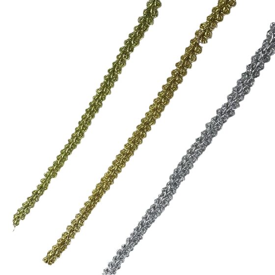 in stock 1cm gold and silver silk herringline lace handmade DIY crafts home textile decorative accessories