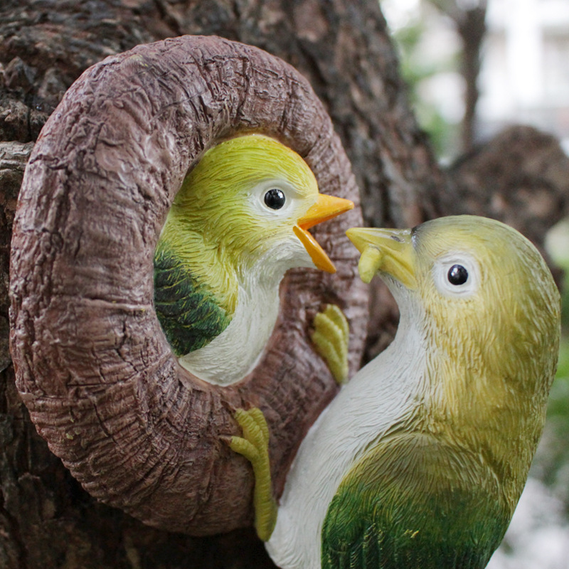 Creative courtyard balcony gardening tree hanging decoration Crafts gift home furnishings simulation resin bird decoration