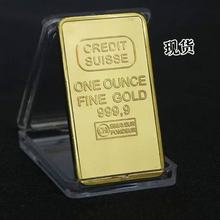 跨境供商 现货 外贸纪念章瑞士金条纪念块硬币镀金镀银纪念收藏