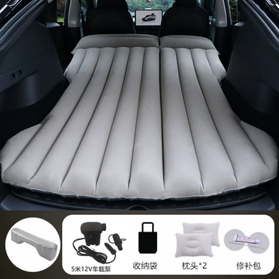 Vehicle-mounted inflatable bed – Inflatable Bed, Suv Trunk Sleeping - gray-tesla-model-y-with-512m-v-car-pump-long-dock