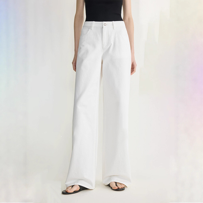 Th~Row Custom-Dyed Xinjiang Long-Staple Cotton Twill Minimalist Slim-Fit Mid-Low Waist Straight-Leg French Fry Jeans for Women Th~Row Custom-Dyed Xinjiang Long-Staple Cotton Twill Minimalist Slim-Fit Mid-Low Waist Straight-Leg French Fry Jeans for Women