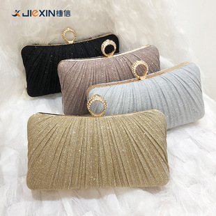 New Dinner Bag Pleated Clutch Bag Evening Bag New Chinese Style Banquet Bag Ladies Cross-Body Pleated Dress Cheongsam Bag