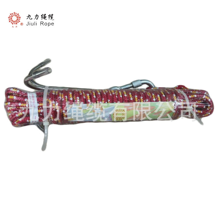 Веревка с когтями летающего тигра, альпинистская веревка, 16 нитей, полиэфирная веревка, ПЭТ-веревка, защитная веревка, красный/желтый/белый, диаметр 10 мм *